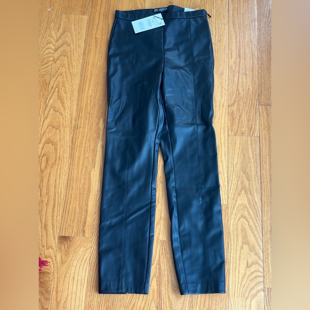 Sleek Black Faux Leather Pants